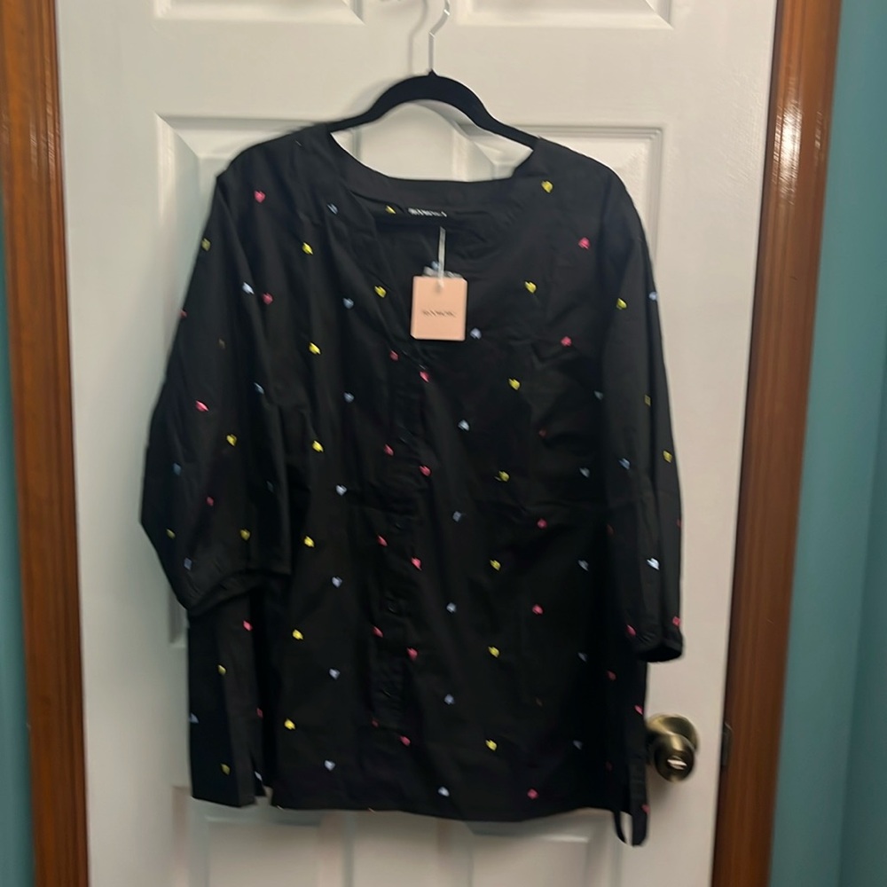 Bloomchic Sz 22-24 Cotton blouse with hearts